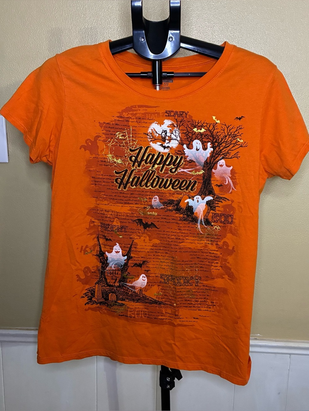 Kids' Orange 'Happy Halloween' Short Sleeve Graphic Tee